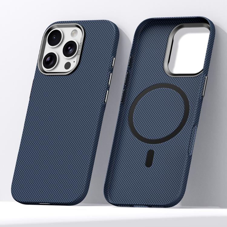 Custodia magnetica in Kevlar con motivo a griglia per iPhone 18 Pro