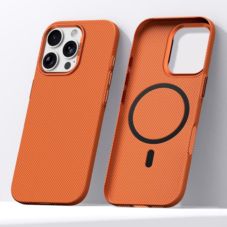Custodia magnetica in Kevlar con motivo a griglia per iPhone 18 Pro