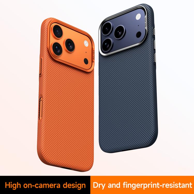 Custodia magnetica in Kevlar con motivo a griglia per iPhone 18 Pro