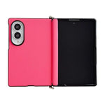Morsetto laterale Asse centrale Morandi Custodia per telefono in similpelle tinta unita con texture Asse centrale, For Galaxy Z Fold8 5G
