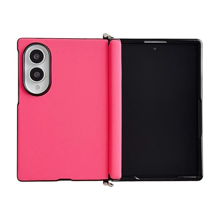 Morsetto laterale Asse centrale Morandi Custodia per telefono in similpelle tinta unita con texture Asse centrale, For Galaxy Z Fold8 5G