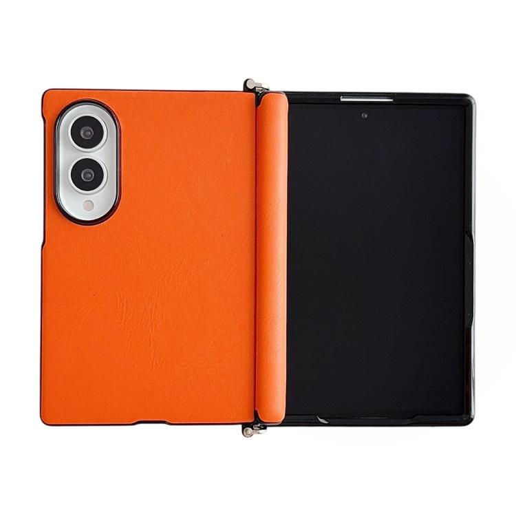 Morsetto laterale Asse centrale Morandi Custodia per telefono in similpelle tinta unita con texture Asse centrale, For Galaxy Z Fold8 5G