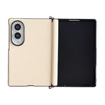 Morsetto laterale Asse centrale Morandi Custodia per telefono in similpelle tinta unita con texture Asse centrale, For Galaxy Z Fold8 5G