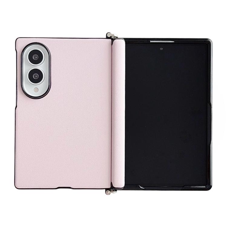 Morsetto laterale Asse centrale Morandi Custodia per telefono in similpelle tinta unita con texture Asse centrale, For Galaxy Z Fold8 5G