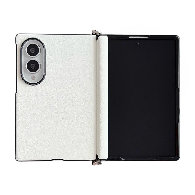 Morsetto laterale Asse centrale Morandi Custodia per telefono in similpelle tinta unita con texture Asse centrale, For Galaxy Z Fold8 5G