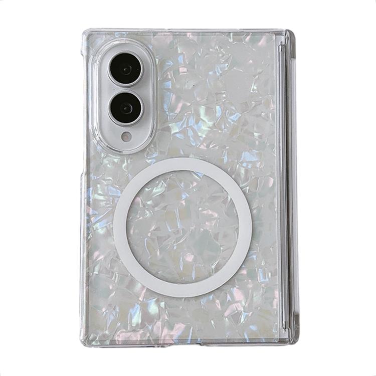Custodia per telefono con anello magnetico e texture a guscio perlato Axis Magnetic, For Galaxy Z Fold8 5G