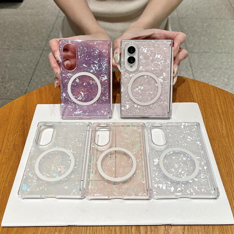 Custodia per telefono con anello magnetico e texture a guscio perlato Axis Magnetic, For Galaxy Z Fold8 5G