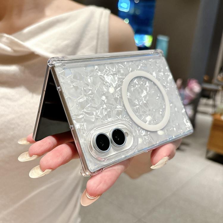 Custodia per telefono con anello magnetico e texture a guscio perlato Axis Magnetic, For Galaxy Z Fold8 5G