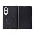 Morsetto laterale Asse centrale Morandi Custodia per telefono magnetica in similpelle tinta unita con texture effetto pelle, For Galaxy Z Fold8 5G