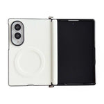 Morsetto laterale Asse centrale Morandi Custodia per telefono magnetica in similpelle tinta unita con texture effetto pelle, For Galaxy Z Fold8 5G