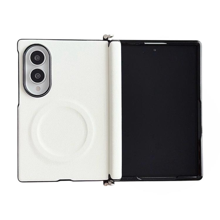 Morsetto laterale Asse centrale Morandi Custodia per telefono magnetica in similpelle tinta unita con texture effetto pelle, For Galaxy Z Fold8 5G