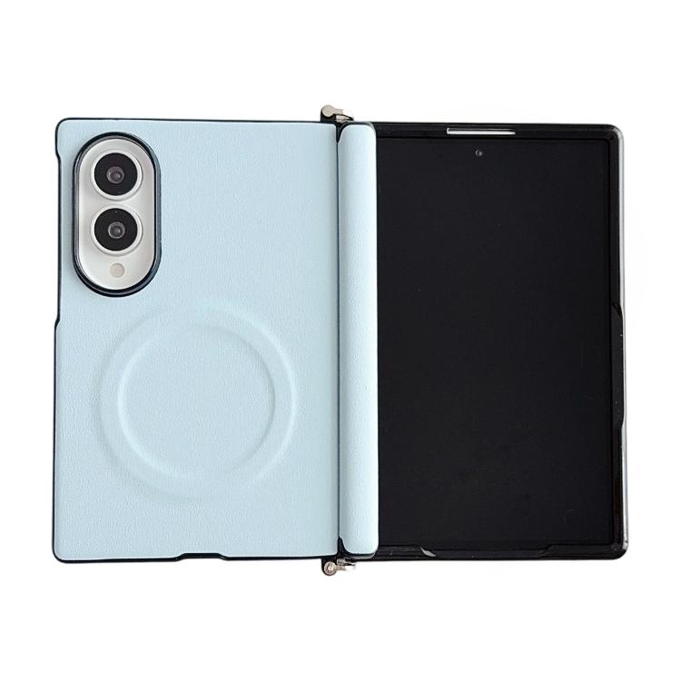 Morsetto laterale Asse centrale Morandi Custodia per telefono magnetica in similpelle tinta unita con texture effetto pelle, For Galaxy Z Fold8 5G