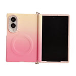 Morsetto laterale, asse centrale, doppia chiusura magnetica, custodia per telefono con texture effetto pelle sfumata colorata, For Galaxy Z Fold8 5G