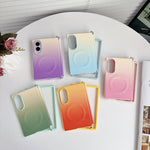 Morsetto laterale, asse centrale, doppia chiusura magnetica, custodia per telefono con texture effetto pelle sfumata colorata, For Galaxy Z Fold8 5G