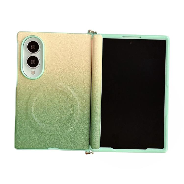 Morsetto laterale, asse centrale, doppia chiusura magnetica, custodia per telefono con texture effetto pelle sfumata colorata, For Galaxy Z Fold8 5G