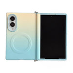 Morsetto laterale, asse centrale, doppia chiusura magnetica, custodia per telefono con texture effetto pelle sfumata colorata, For Galaxy Z Fold8 5G
