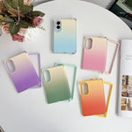 Custodia per telefono con cerniera a morsetto laterale magnetica e texture effetto pelle sfumata colorata., For Galaxy Z Fold8 5G