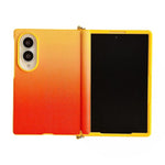 Custodia per telefono con cerniera a morsetto laterale magnetica e texture effetto pelle sfumata colorata., For Galaxy Z Fold8 5G