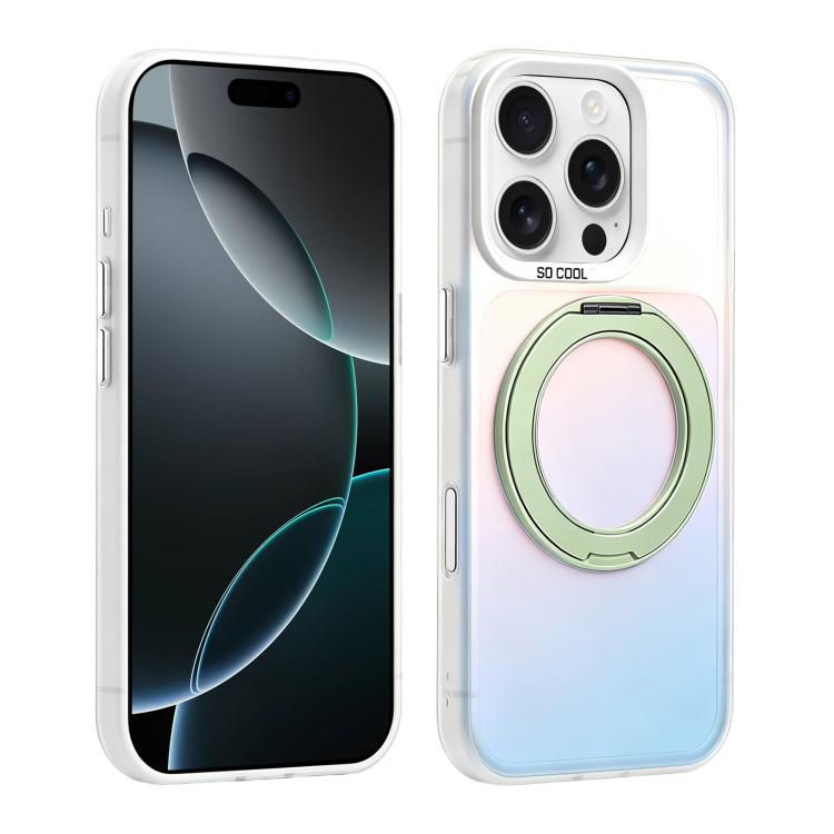 Custodia ibrida magnetica con supporto girevole per iPhone 16 Pro
