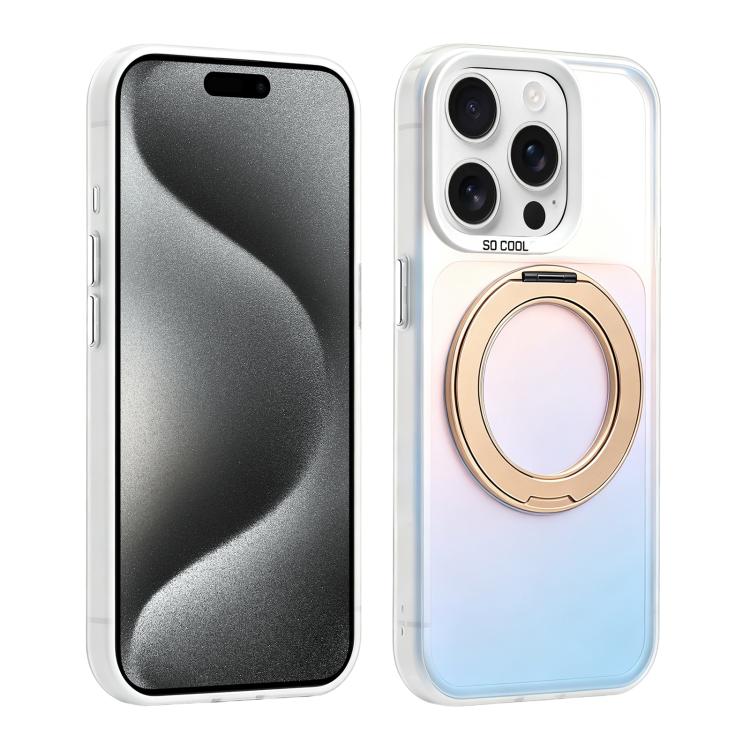 Custodia ibrida magnetica con supporto girevole per iPhone 15 Pro Max