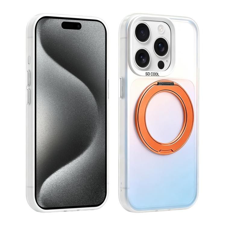 Custodia ibrida magnetica con supporto girevole per iPhone 15 Pro Max