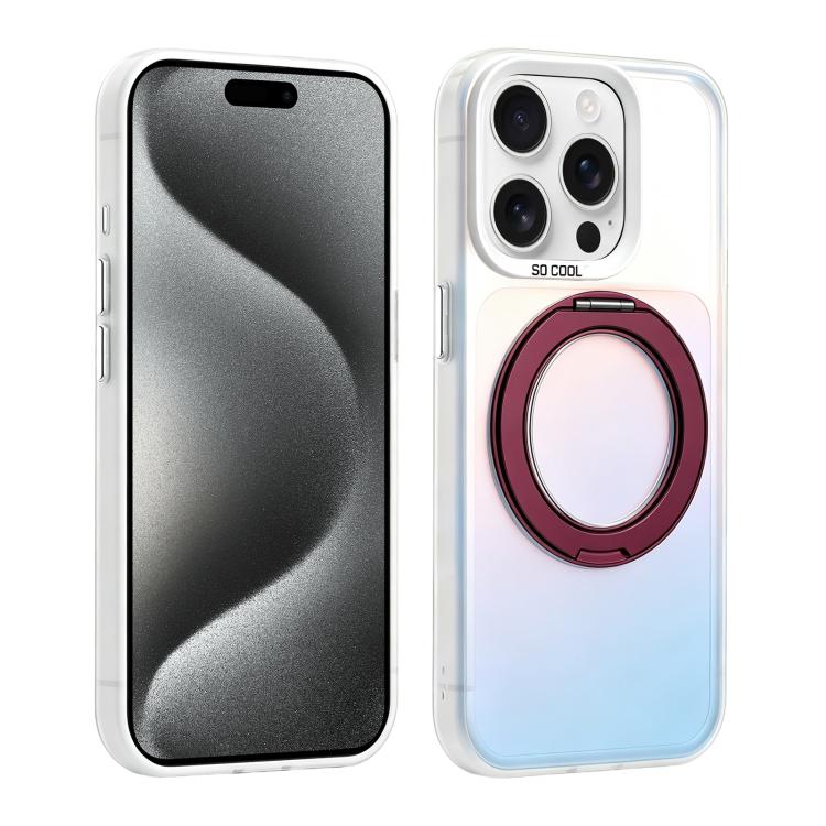 Custodia ibrida magnetica con supporto girevole per iPhone 15 Pro Max