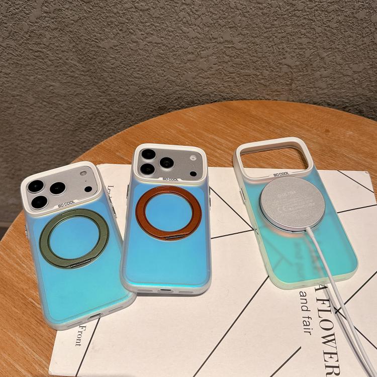 Aurora 2.0 Custodia per telefono ibrida in PC, TPU, laser e magnetica con supporto girevole, For iPhone 13 Pro Max, For iPhone 13 Pro