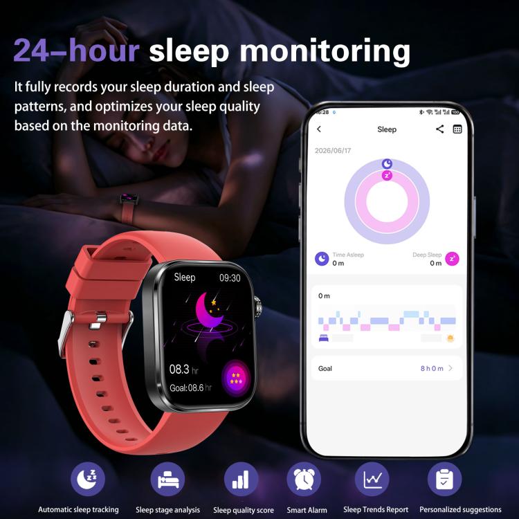 Smartwatch GE53, schermo da 1,92 pollici, chiamate Bluetooth, ECG, frequenza cardiaca ECG, ossigeno nel sangue, pressione sanguigna