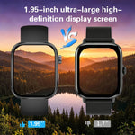 Smartwatch GE53, schermo da 1,92 pollici, chiamate Bluetooth, ECG, frequenza cardiaca ECG, ossigeno nel sangue, pressione sanguigna
