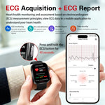 Smartwatch GE53, schermo da 1,92 pollici, chiamate Bluetooth, ECG, frequenza cardiaca ECG, ossigeno nel sangue, pressione sanguigna