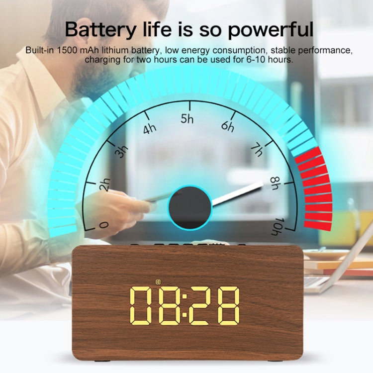 Subwoofer Bluetooth in Legno con Orologio e TF Card