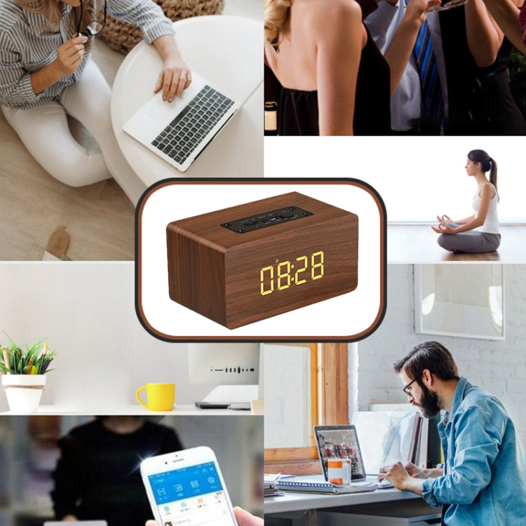 Subwoofer Bluetooth in Legno con Orologio e TF Card