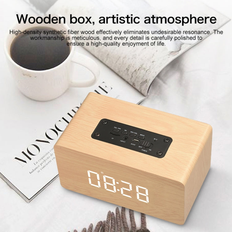 Subwoofer Bluetooth in Legno con Orologio e TF Card