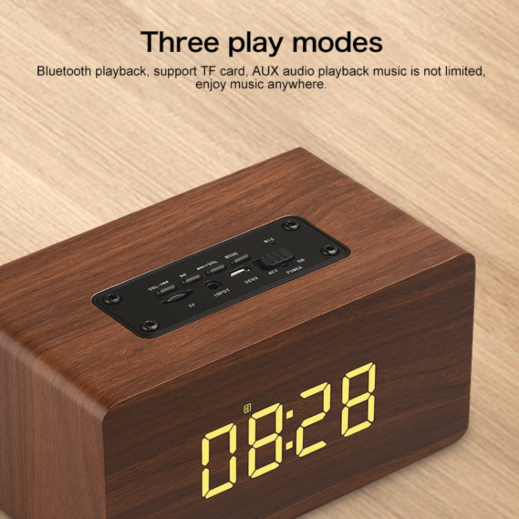 Subwoofer Bluetooth in Legno con Orologio e TF Card