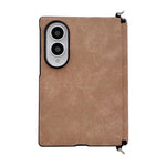 Custodia per telefono in pelle di agnello con morsetto laterale e asse centrale, For Galaxy Z Fold8 5G