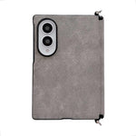 Custodia per telefono in pelle di agnello con morsetto laterale e asse centrale, For Galaxy Z Fold8 5G