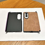 Custodia per telefono magnetica in pelle di agnello con morsetto laterale e asse centrale, For Galaxy Z Fold8 5G