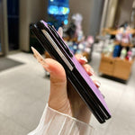 Custodia per telefono magnetica in pelle di agnello con morsetto laterale e asse centrale, For Galaxy Z Fold8 5G