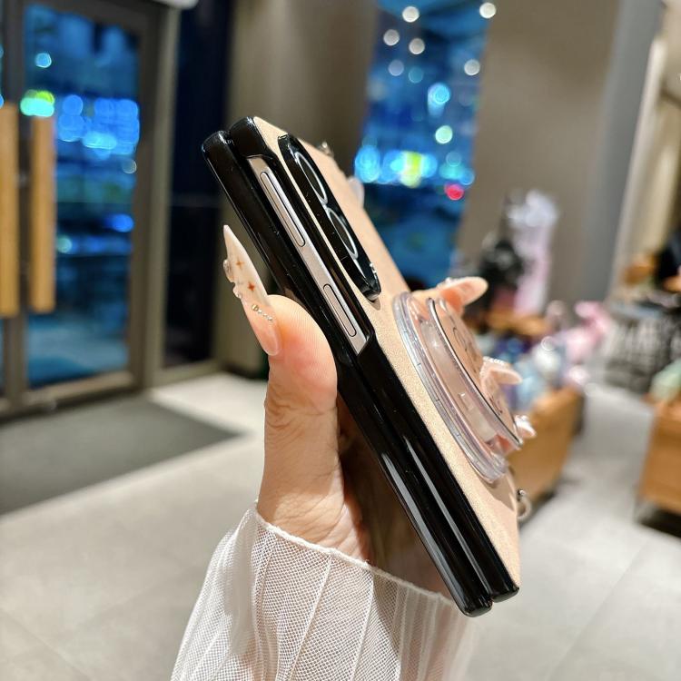 Supporto per telefono magnetico in pelle di agnello con cinturino da polso e morsetto laterale ad asse centrale., For Galaxy Z Fold8 5G