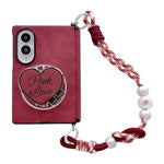 Supporto per telefono magnetico in pelle di agnello con cinturino da polso e morsetto laterale ad asse centrale., For Galaxy Z Fold8 5G