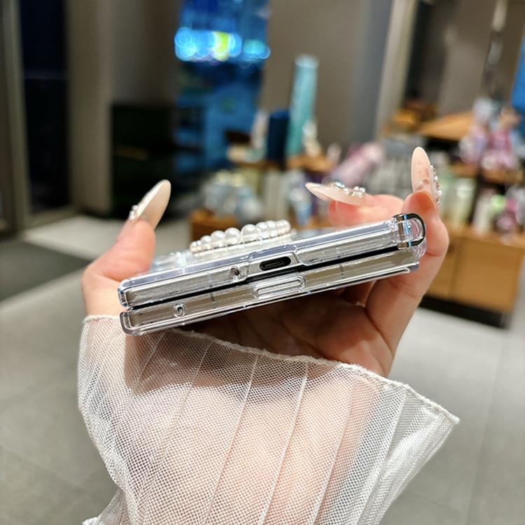 Custodia per telefono con cinturino e chiusura magnetica a clip laterale, con texture a guscio perlato e chiusura a bracciale., For Galaxy Z Fold8 5G