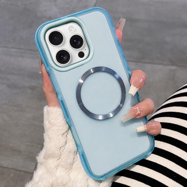 Custodia magnetica per telefono traslucida opaca bicolore, For iPhone 16 Pro Max, For iPhone 16 Pro, For iPhone 16
