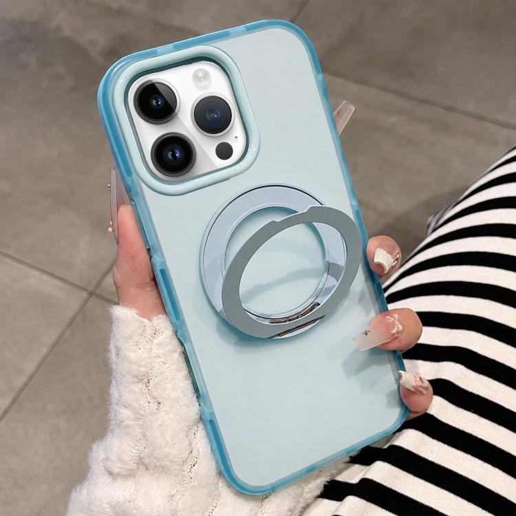 Custodia magnetica per telefono bicolore traslucida opaca con supporto metallico pieghevole, For iPhone 13 Pro Max, For iPhone 13 Pro