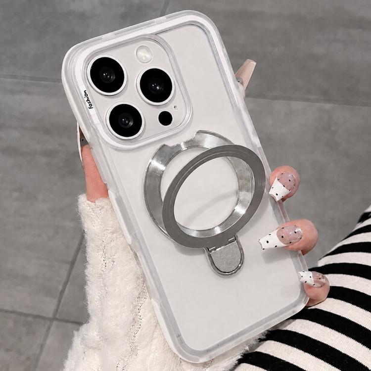 Custodia per telefono bicolore traslucida opaca con supporto, For iPhone 16 Pro Max, For iPhone 16 Pro, For iPhone 16