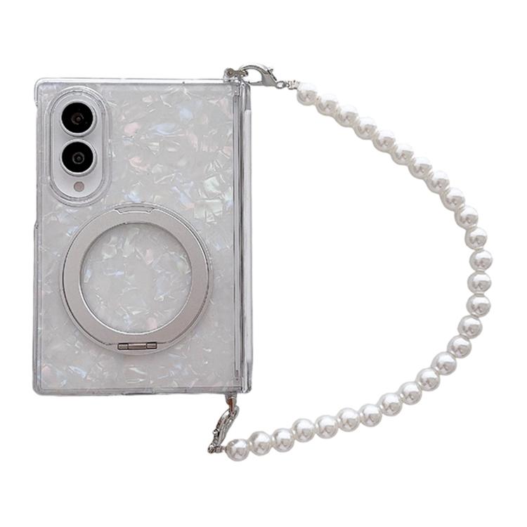 Custodia per telefono con cinturino e supporto magnetico assiale a 360° con clip laterale e motivo a conchiglia., For Galaxy Z Fold8 5G