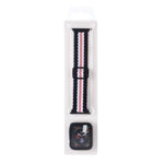 Set composto da cinturino regolabile in nylon intrecciato a righe e custodia per orologio., For Apple Watch Series 9 / 8 / 7 45mm