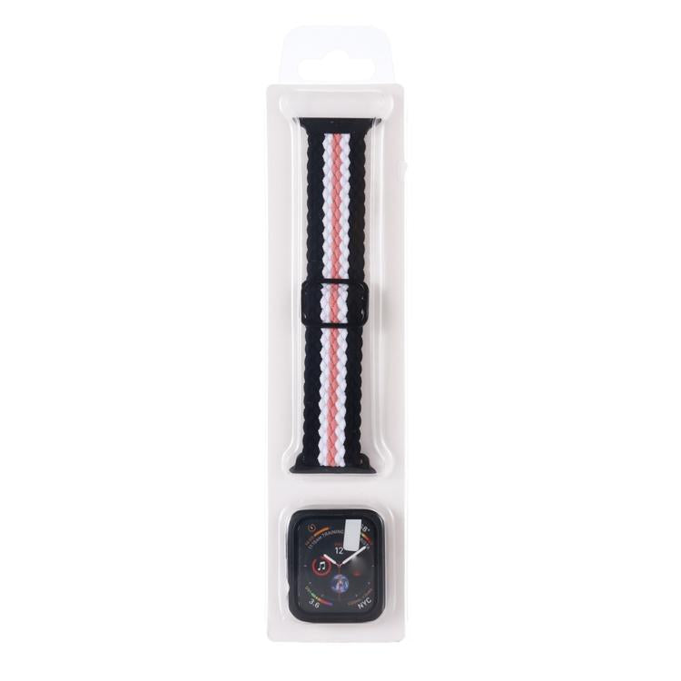 Set composto da cinturino regolabile in nylon intrecciato a righe e custodia per orologio., For Apple Watch Ultra 3 / 2 / 1 Ultra 49mm