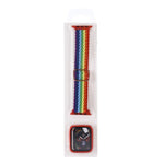 Set composto da cinturino regolabile in nylon intrecciato a righe e custodia per orologio., For Apple Watch Series 11 / 10 46mm