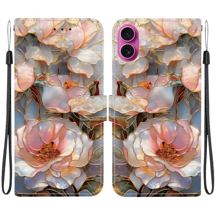 Custodia per telefono in ecopelle con texture cristallina, For iPhone 17 Pro, For iPhone 17