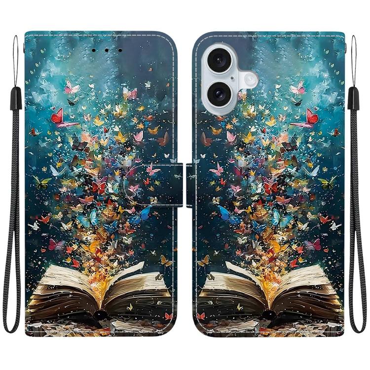 Custodia per telefono in ecopelle con texture cristallina, For iPhone 16 Pro, For iPhone 16 Plus